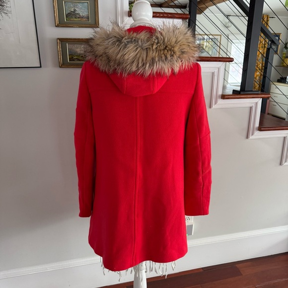J. CREW Red Chateau Parka Coat Sz 10 Stadium Cloth Nello Gori - Picture 6 of 7